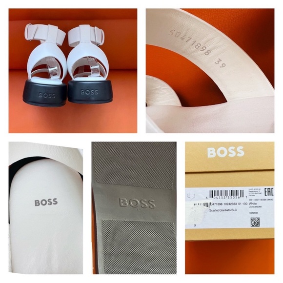 New! BOSS “Scarlet” Chunky Gladiator Leather Platform Sandals - Picture 13 of 13